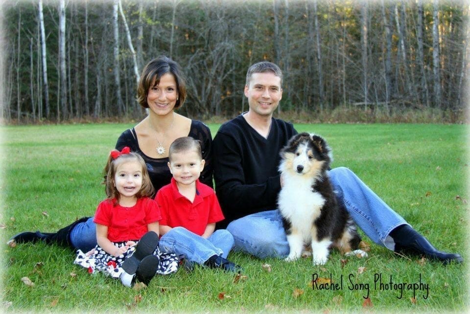 Blue Merle Collie Puppy with Stelter Family